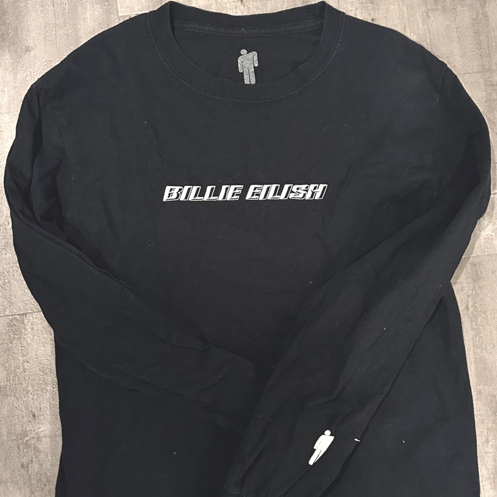 Brand New Billie Eillish Black Long-sleeve Blosh Logo Crewneck T-Shirt Size S